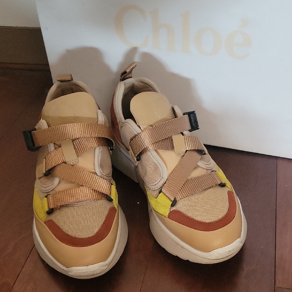 Chloé Sonnie Suede & Mesh Low-Top Sneaker 35